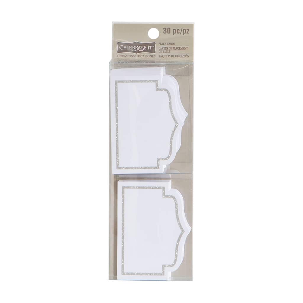 White & Silver Place Cards By Celebrate It™ Occasions™ With Regard To Michaels Place Card Template